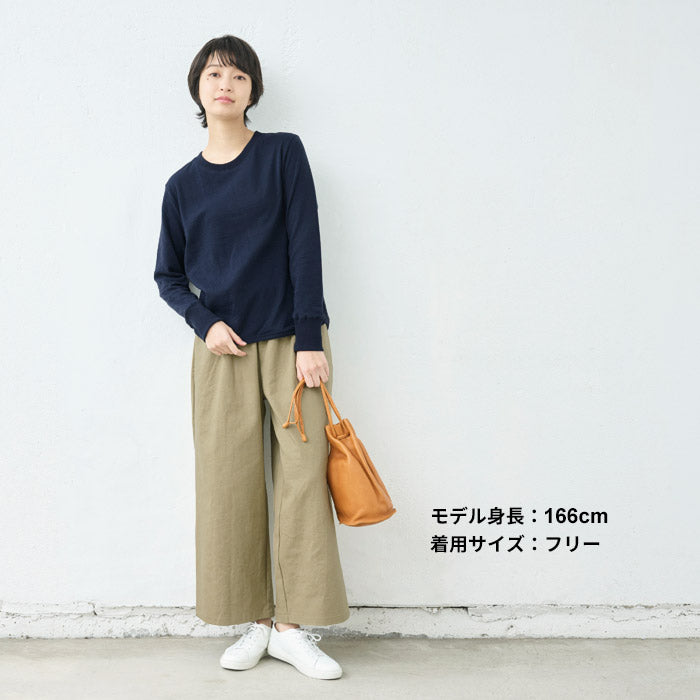 [トレーナーレディース無地綿]オーガニックコットン100%マシュマロ接結リブ使いトレーナー/日本製40代50代60代女性綿100％プルオーバースウェット長袖薄手春秋トップス無地コットン100％