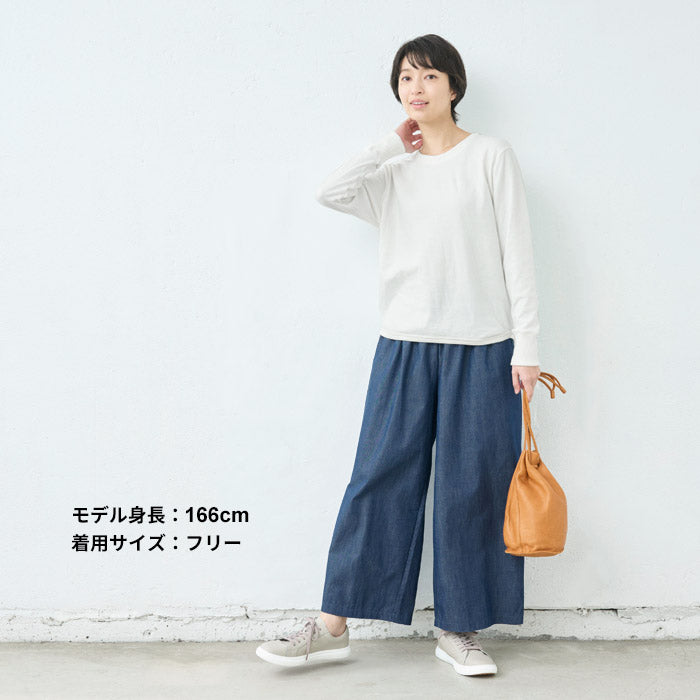 [トレーナーレディース無地綿]オーガニックコットン100%マシュマロ接結リブ使いトレーナー/日本製40代50代60代女性綿100％プルオーバースウェット長袖薄手春秋トップス無地コットン100％