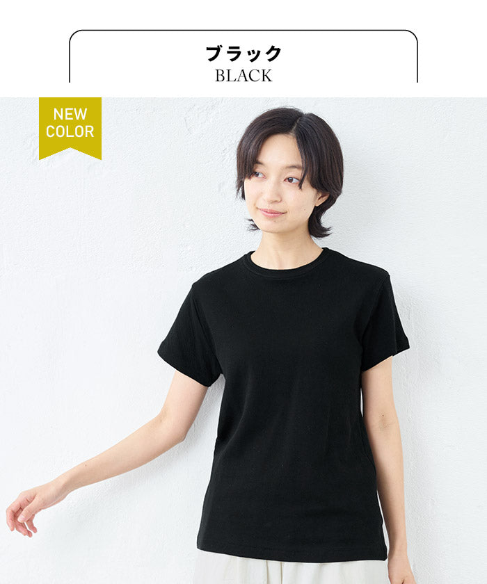 [tシャツレディース半袖綿100％無地]ふわふわコットンガーゼTシャツ/日本製40代50代60代女性ファッションカジュアル無地白白tコットン100%無地ベーシックインナーカットソートップスティーシャツ母の日ギフト