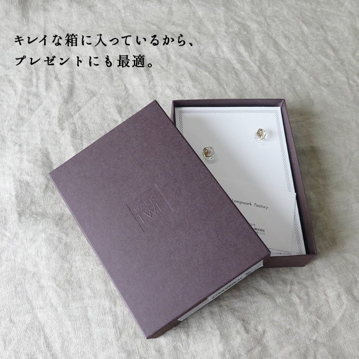 [イヤリングピアスガラスHARIO透明]HARIOLampworkFactryフロートイヤリングピアスHAA-FT-EHAA-FT-P/日本製40代50代ハンドメイドアクセサリーフォーマル卒業式入学式結婚式チタン金属アレルギー対応樹脂ギフト
