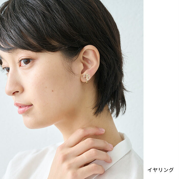 [イヤリングピアスガラスHARIO透明]HARIOLampworkFactryフロートイヤリングピアスHAA-FT-EHAA-FT-P/日本製40代50代ハンドメイドアクセサリーフォーマル卒業式入学式結婚式チタン金属アレルギー対応樹脂ギフト