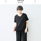 [ルームウェアレディース夏上下夏用薄手パジャマ]プレミアムリネン100%VネックTシャツ+ペチパンツ2点セット/日本製40代50代60代リネン100％麻100％涼しいパジャマ寝間着天然繊維大きいサイズ吸水速乾抗菌