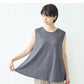 [ノースリーブトップス夏Tシャツaライン無地]プレミアムリネン100%フレアノースリーブ/日本製40代50代60代女性ファッションリネンカットソーレディース体型カバー薄手夏吸汗速乾抗菌クルーネックきれいめ丸首