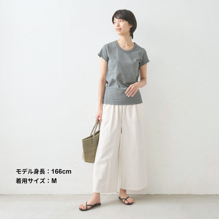 [tシャツレディース半袖綿100％無地]コットン100％Kandou天竺ドレスTシャツ/日本製40代50代60代女性ファッションきれいめカジュアルシンプルおしゃれ大人白白t綿100%綿100ベーシックインナーカットソートップス