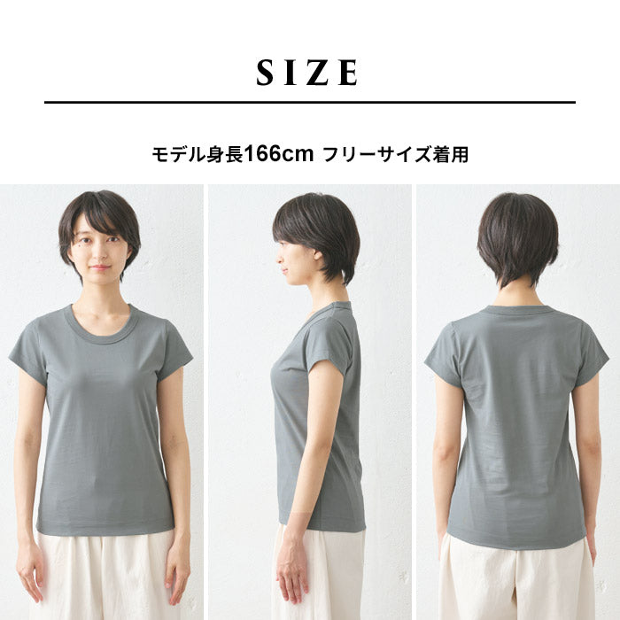 [tシャツレディース半袖綿100％無地]コットン100％Kandou天竺ドレスTシャツ/日本製40代50代60代女性ファッションきれいめカジュアルシンプルおしゃれ大人白白t綿100%綿100ベーシックインナーカットソートップス