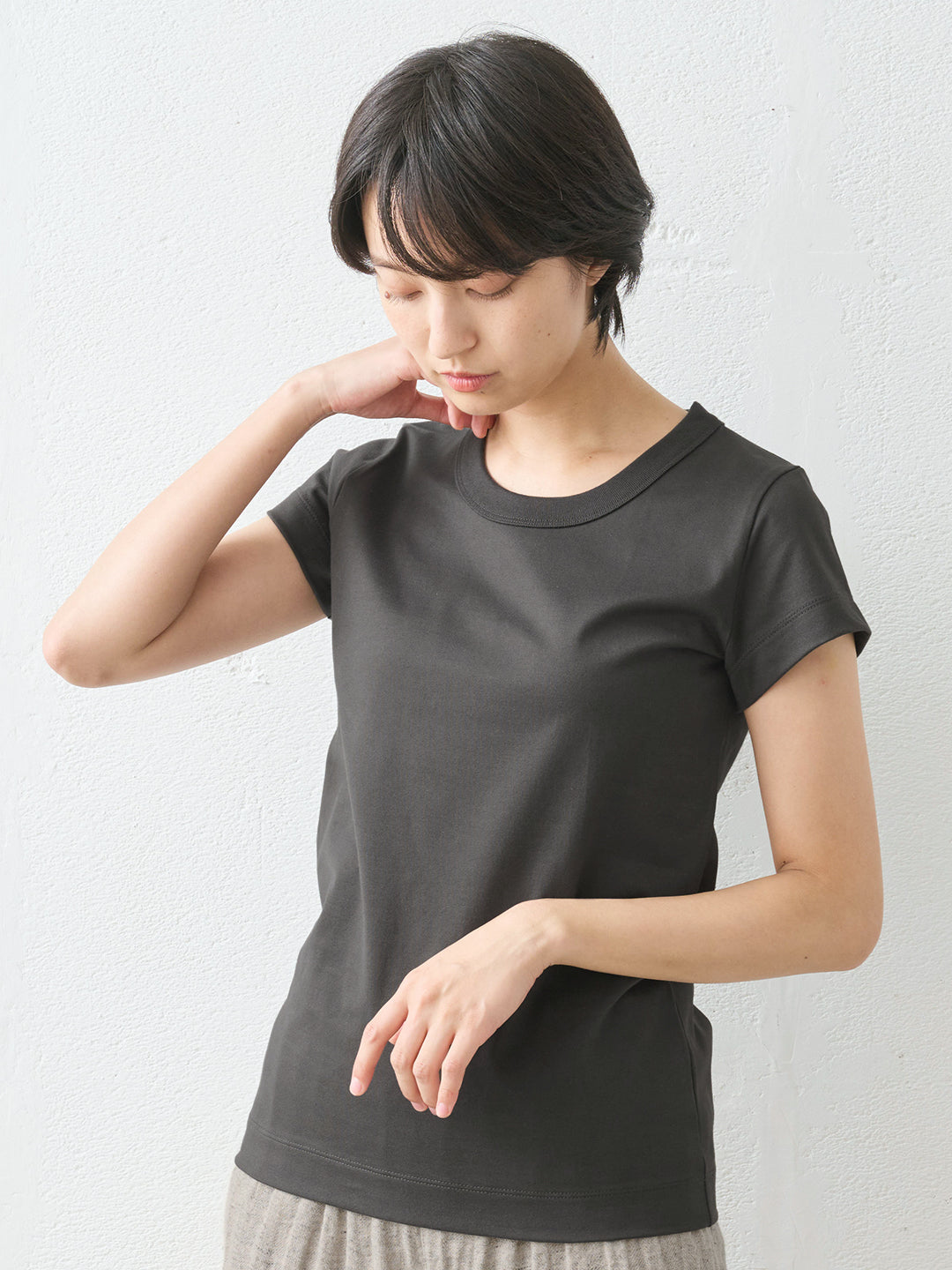 コットン100％ Kandou天竺ドレスTシャツ