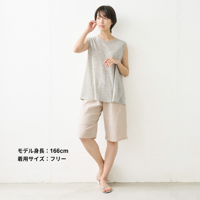 [高島ちぢみパジャマレディースステテコパンツ]綿麻高島ちぢみルームパンツ/日本製40代50代60代30代ルームウェアレディース夏パジャマパンツのみ下だけズボン肌着涼やかパンツ涼しいパジャマペチパンツインナーパンツ大きいサイズ