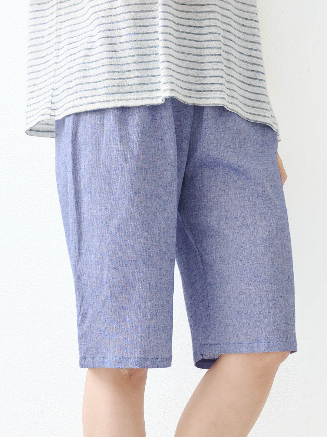 綿麻 高島ちぢみ ルームパンツ