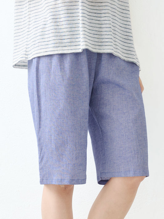 綿麻 高島ちぢみ ルームパンツ