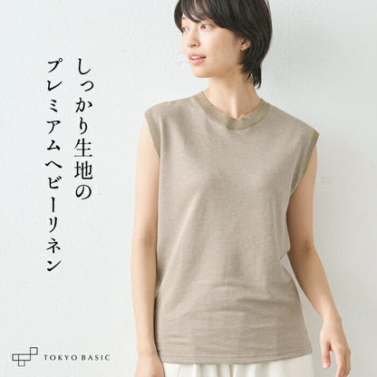 プレミアムヘビーリネン100%リブ使いTシャツ