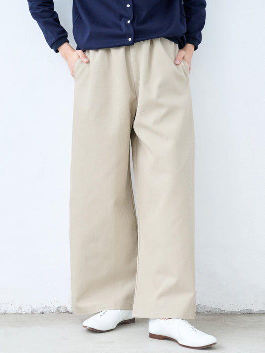 コットン100％ フレンチカルゼ ワイドパンツ