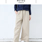 [パンツワイドレディース綿]コットン100％フレンチカルゼワイドパンツ/日本製40代50代60代30代コットン100％綿100％きれいめゆったり大きめウエストゴム春秋冬総ゴム体型カバーすっきり厚手