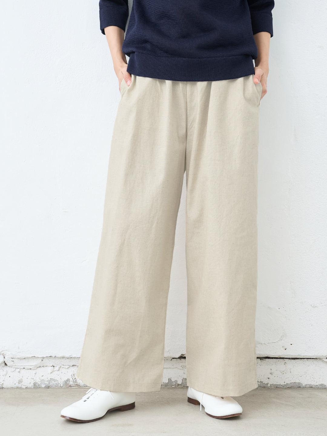 静岡染め リネンコットン ワイドパンツ