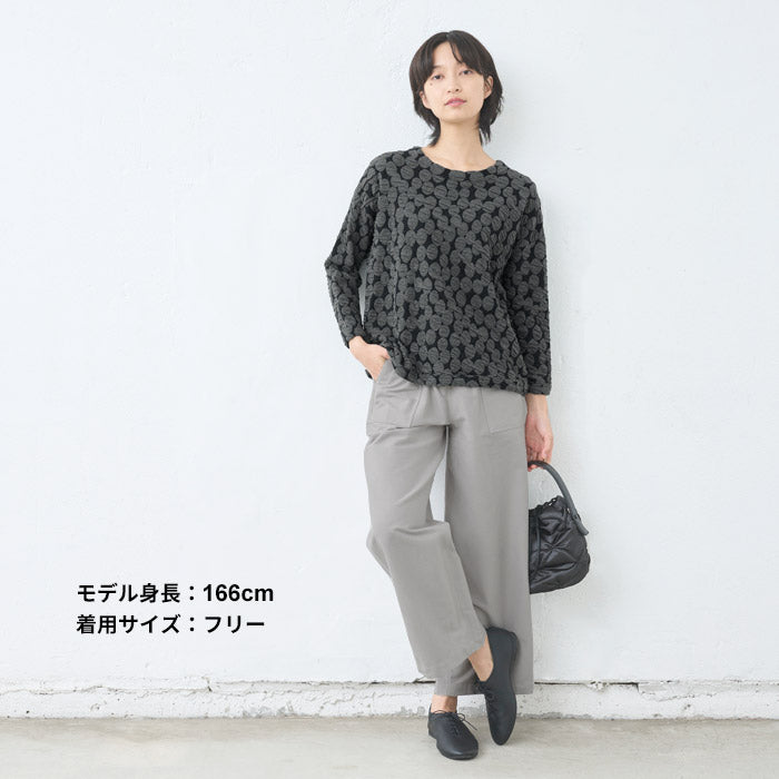 [ワイドパンツベイカーレディース綿秋冬]コットン100%起毛ベイカーワイドパンツ/日本製40代50代60代30代ベイカーパンツふわふわ暖かい大きいサイズウエストゴム春秋冬夏総ゴムきれいめ体型カバー無地