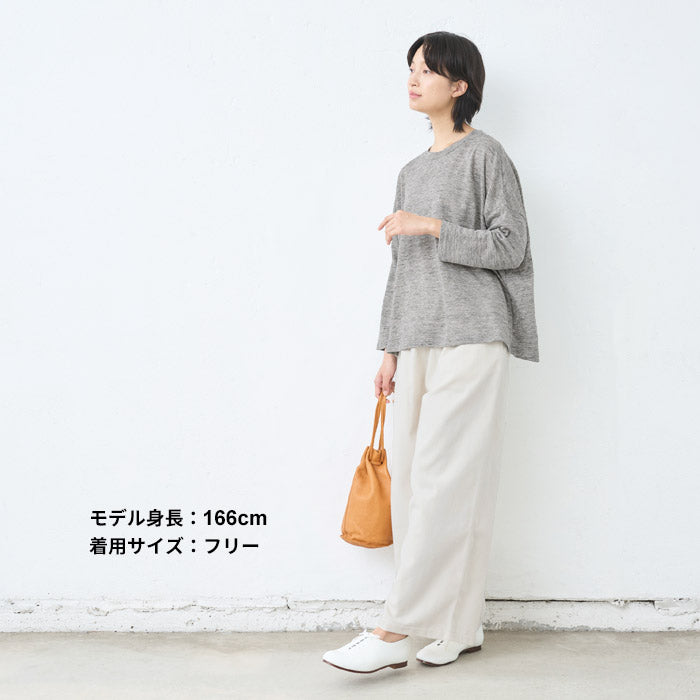 [リネン長袖tシャツレディース]プレミアムリネン100％ドロップショルダー八分袖Ｔシャツ/日本製40代50代60代女性麻100ロンT春夏秋無地速乾抗菌大きいサイズゆったり薄手おしゃれ