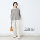 [リネン長袖tシャツレディース]プレミアムリネン100％ドロップショルダー八分袖Ｔシャツ/日本製40代50代60代女性麻100ロンT春夏秋無地速乾抗菌大きいサイズゆったり薄手おしゃれ