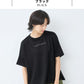 [Tシャツレディース半袖ゆったり]プレミアムヘビーリネン100％ドロップショルダー刺繍Tシャツ/日本製40代50代60代30代女性リネン麻麻100カジュアル大きいサイズ無地シンプル大人服春夏秋ロゴトップス
