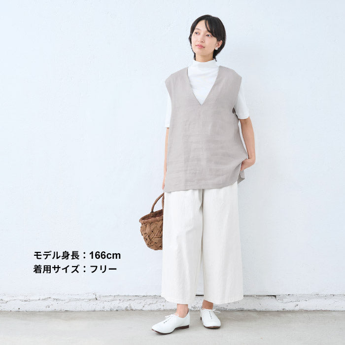 [リネン起毛ベストレディース秋冬]ジャパンリネン100％起毛ベスト/日本製40代50代60代30代女性リネンリネン100％ゆったり麻ノースリーブふわふわ秋冬春大きめオフィスきれいめ