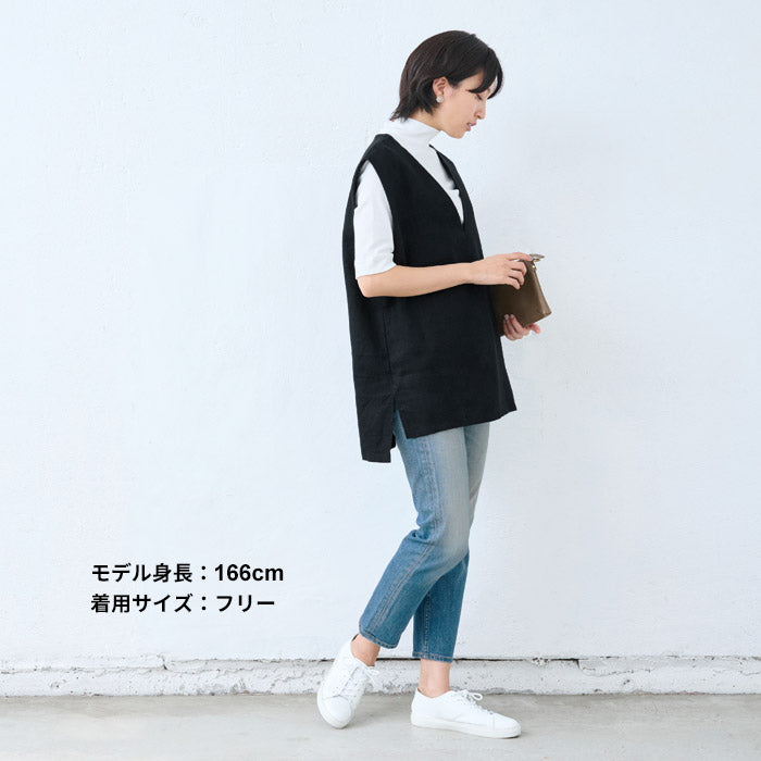 [リネン起毛ベストレディース秋冬]ジャパンリネン100％起毛ベスト/日本製40代50代60代30代女性リネンリネン100％ゆったり麻ノースリーブふわふわ秋冬春大きめオフィスきれいめ