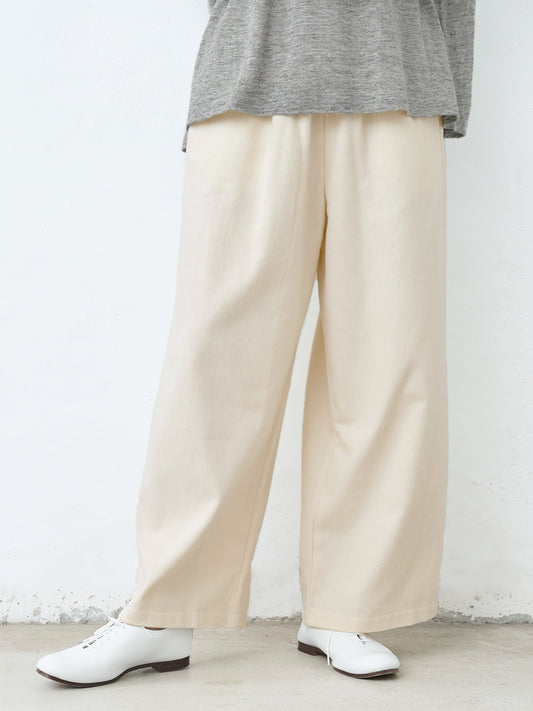 やわらか甘撚り コットン 起毛 ワイドパンツ