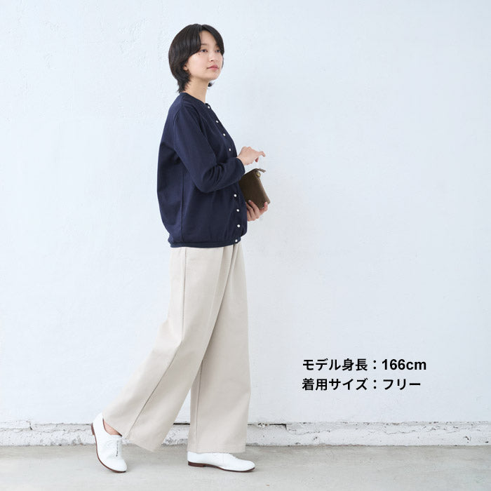 [カーデレディース長袖春秋]コットン100％ミニ裏毛シルケットドットカーディガン/日本製30代40代50代60代綿コットン裏毛きれいめおしゃれ羽織り羽織物羽織りもの綿100％綿100オフィスゆったり秋冬