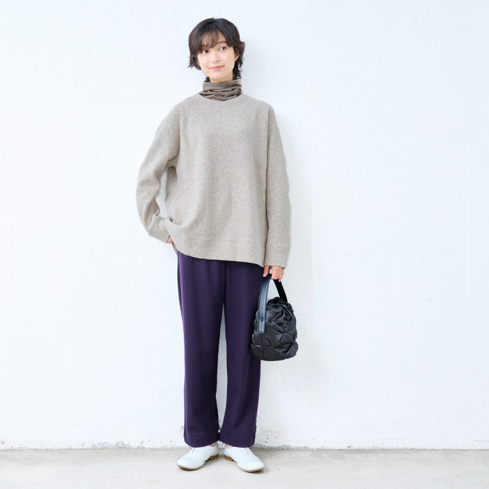 呼吸する ウール100% ネックウォーマー　ブラウンベージュ