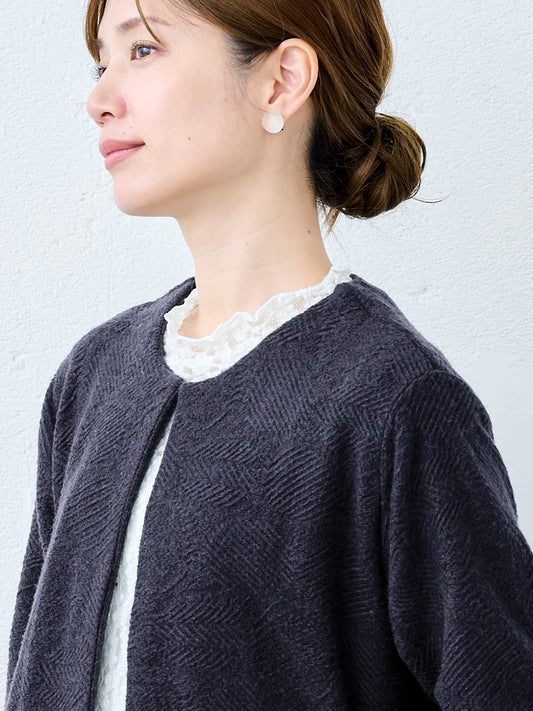 ウール混 ジャガード こなれジャケット