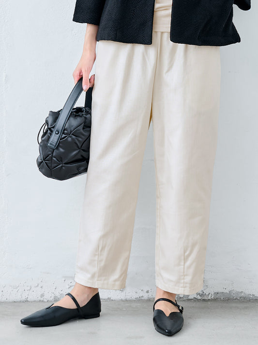 コットン100% しっかり厚手 ヘリンボン バルーンパンツ