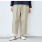[バルーンパンツレディース50代]コットン100%しっかり厚手ヘリンボンクロップドバルーンパンツ/日本製40代60代30代女性ファッションウエストゴムポケット付ワイドパンツカジュアル秋冬春夏綿100％コットン体型カバーゆったり
