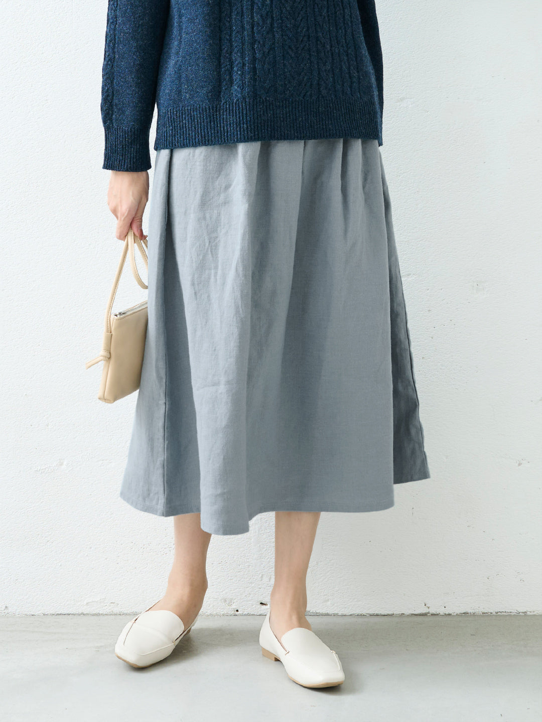 京都染め 起毛リネン100%スカート