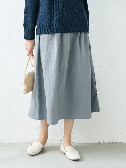 京都染め 起毛リネン100%スカート