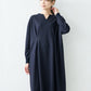 圧縮ウール100% リブ使い ウエストタック ワンピース