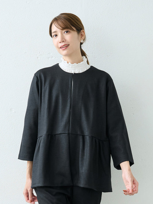 圧縮ウール100% ウエスト切り替え こなれジャケット