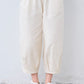 コットン100% しっかり厚手 ヘリンボン クロップド バルーンパンツ