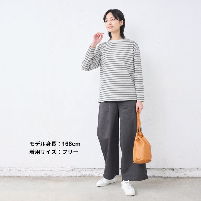 [ワイドパンツベイカーレディース春夏]近江晒コットン100％ベイカーワイドパンツ/日本製40代50代60代30代きれいめコットン綿ベイカーパンツ薄手軽いウエストゴム春夏秋総ゴム体型カバー無地