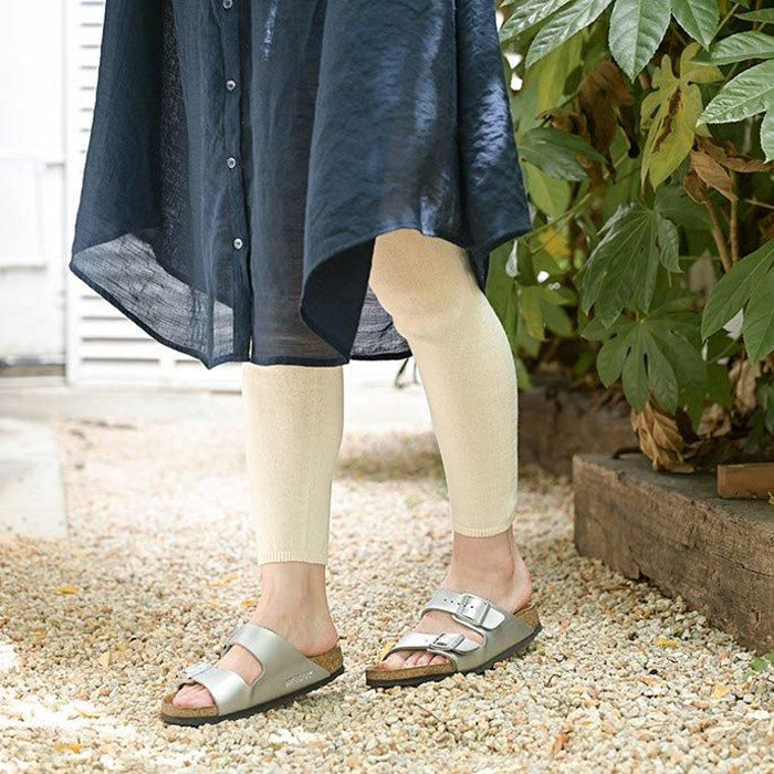 [腹巻き付きレギンスお腹ゆったり妊婦]オーガニックコットンゆるふわレギンスrakura6646/40代50代60代レディース腹巻冷え取り10分丈肌にやさしい無縫製ホールガーメント縫い目がない綿コットン春夏秋