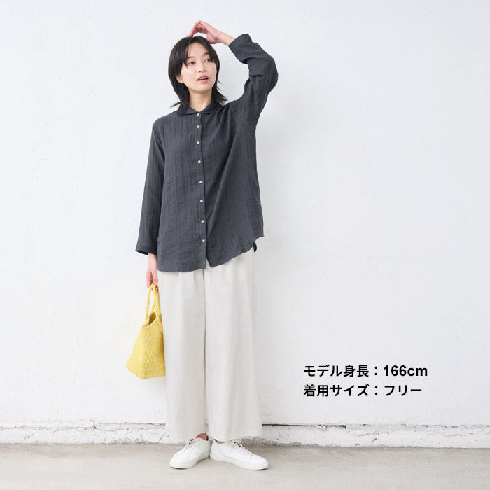 リネン&コットン接結 九分袖 マルエリシャツ – tokyo-basic online