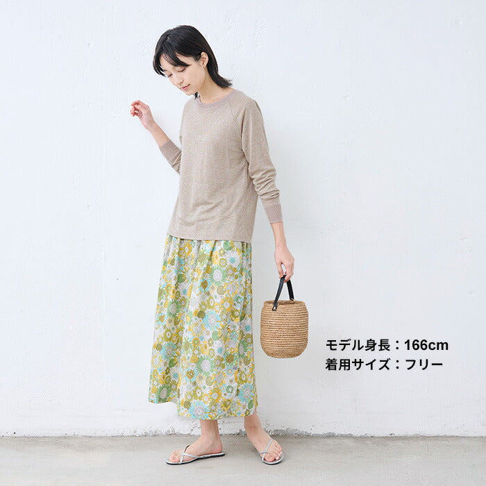 [リネンtシャツレディース長袖無地速乾きれいめ]プレミアムリネン100%リブ使いラグランTシャツ/日本製40代50代60代女性ファッション麻100ロンT春夏秋抗菌クルーネック長袖Tシャツレディースゆったり