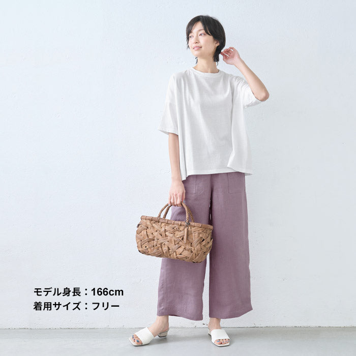 [レディースTシャツ半袖五分袖夏]メンフィスコットン100%ドロップショルダーTシャツ/日本製40代50代60代コットン100％綿1005分袖ゆったりドライタッチ涼やかオーバーサイズ無地シンプル春夏秋トップス