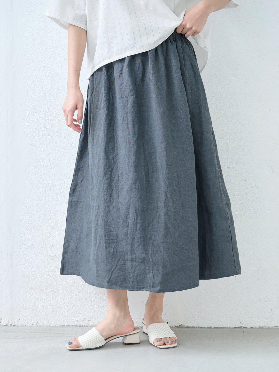 40番手フレンチリネン100%スカート