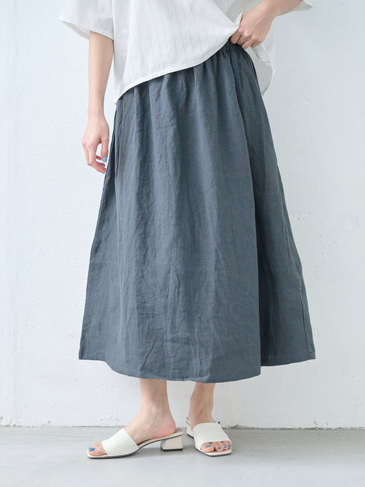 40番手フレンチリネン100%スカート