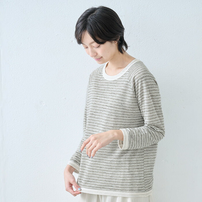10/1 10時値上げ予定】プレミアムリネン100％八分袖ラグラン Tシャツ
