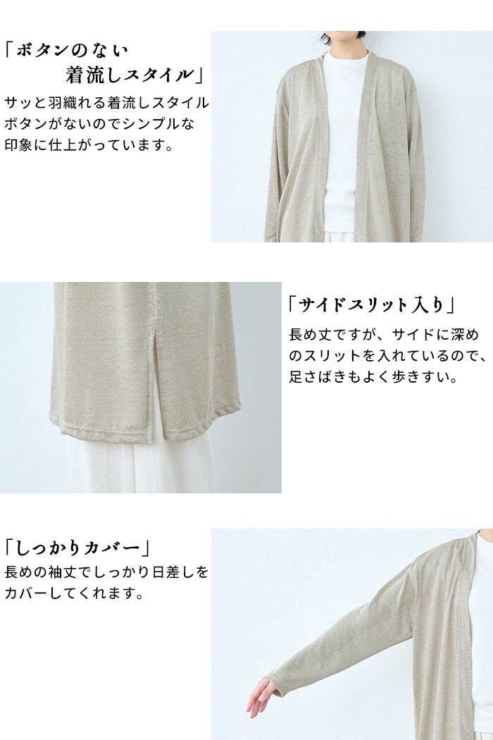 20SS リネン100 カーディガンM グレー プレミアムリネン100%ミドル丈カーディガン – tokyo-basic online