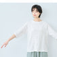 [ジャガードカットソーレディースきれいめゆったり]強撚綿タックジャガードTシャツ/日本製40代50代60代70代女性ファッションtシャツ綿100%おしゃれジャガードトップス1枚できれい通勤インナークルーネック体型カバーストレッチ夏服
