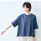 [tシャツレディース半袖無地綿100％]オーガニックコットンマーブル天竺ドロップショルダーTシャツ/日本製40代50代60代女性コットン100％綿コットンカットソートップスゆったり体型カバーきれいめ涼しい大人春夏秋