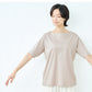 [汗染み防止Tシャツレディース半袖綿100%速乾接触冷感]汗が気にならない、綿の優しいTシャツ/日本製40代50代60代女性ファッション汗ジミ防止五分袖ボートネック大人カジュアルきれいめ無地トップスゆったり涼しい上品着回し