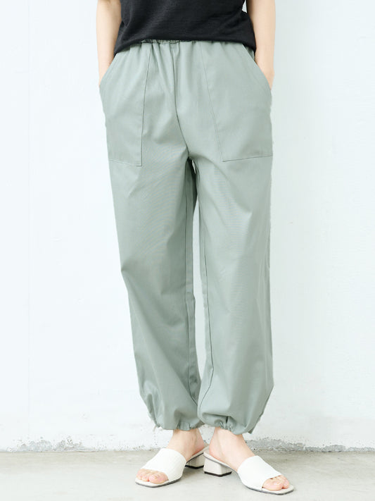 【訳あり大特価 アウトレット品】コットン & リネン ストレッチ ベイカー 2WAY パンツ (飛び込み・織りキズあり)