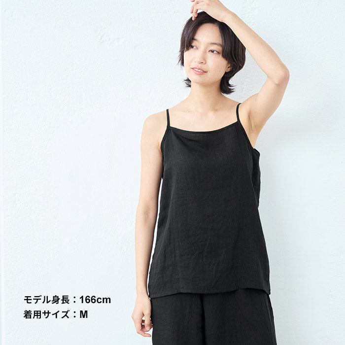 [リネンインナー夏レディース麻]60番手フレンチリネン100%キャミソール/日本製40代50代60代女性フレンチリネンリネン100％麻100％涼しい速乾下着肌着麻100トップス夏ゆったり薄手インナーウェア通気性吸湿性軽い快適蒸れない