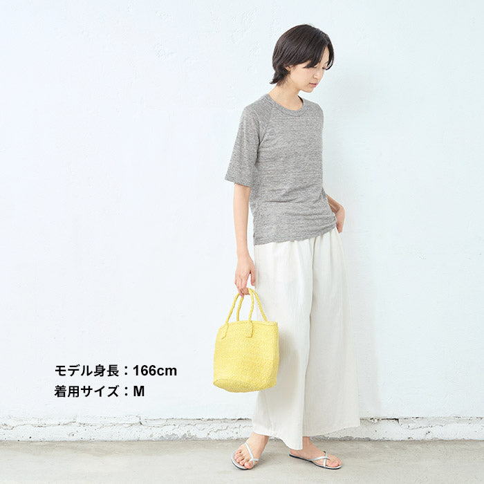 [tシャツレディース半袖速乾無地薄手]プレミアムリネン100％五分袖ラグランTシャツ/日本製40代50代60代リネン麻100カットソー麻100涼しい天然素材吸汗速乾抗菌大きいサイズLLおしゃれ夏透けシアー大人