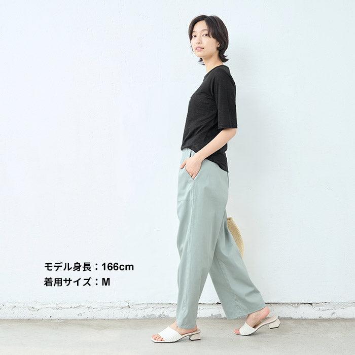 [tシャツレディース半袖速乾無地薄手]プレミアムリネン100％五分袖ラグランTシャツ/日本製40代50代60代リネン麻100カットソー麻100涼しい天然素材吸汗速乾抗菌大きいサイズLLおしゃれ夏透けシアー大人